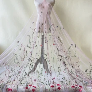 Sale Floral Women Skirts Lace Fabric Embroidery Costume Girls Dress Lace Fabric - Picture 1 of 16