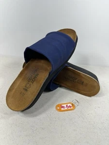 Naot Alana Womens 6 Open Toe Slide Wedge Cork Blue Slip On - Picture 1 of 8
