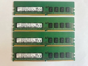 32GB Kit 4 X 8GB  DDR4 PC4-17000 2133MHz ECC UDIMM ECC RAM HMA41GU7AFR8N - TF - Picture 1 of 5