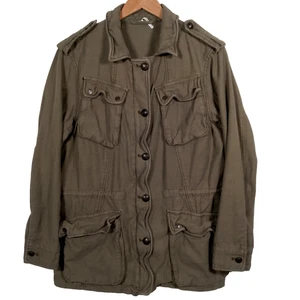 Free People Not Your Brothers Surplus Jacket Medium Army Green Military Utility - Picture 1 of 18