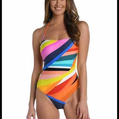 NWT La Blanca Colorful Striped One Piece Swimsuit Size 6 - Image 1 of 4