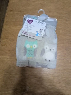 Manta de seguridad para bebé Walmart gris aguamarina polar búho Lovey Parents Choice nueva Foto 1 de 4