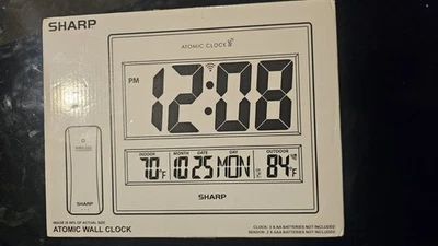 SHARP Atomic Clock - Never Needs Setting! –Easy to Read Numbers - Indoor/ - Image 1 of 4