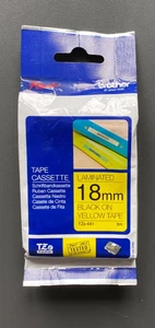 Genuine Brother TZe-641 P-Touch Tape - BLACK ON YELLOW LAM / 18mm x 8m (INC VAT) - Picture 1 of 1