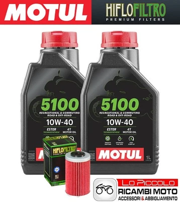 Kit Tagliando 2 OLIO [MOTUL] 5100 10w40 + FILTRO Ktm DUKE 390 4T 2016 2017 2018 Foto 1 de 4