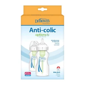Dr Brown's Natural Flow Anti-Colic Options+ Wide-Neck Baby Bottle, 9oz/270ml, wi - Picture 1 of 1