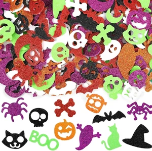 300 Pezzi Adesivi Schiuma Halloween Glitter Autoadesivi Zucca Ragno Pipistrello Artigianale - Foto 1 di 7