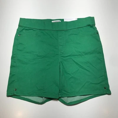 NUEVO Pantalones Cortos Liz Claiborne Para Mujer 16 Ámbar Tiro Medio Verde Sin Gap Cintura Pull On Foto 1 de 4