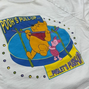Vintage Disney Winnie Puuh Ferkel Cropped Sweatshirt süße Grafik weiß WMNS - Bild 1 von 4