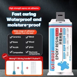 50ML Epoxy Resin AB Glue Transparent Sealant For Wood Metal Ceramic Plastic - Picture 1 of 6