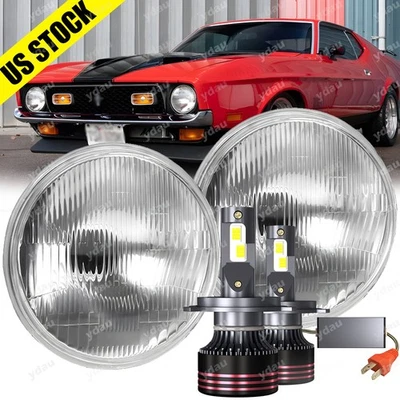 Faros LED redondos de 7" para Ford Mustang 1965 1966 1967 1968 1969 1970 1971-1978 Foto 1 de 4