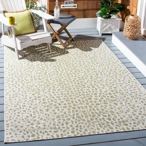 Courtyard Collection 4' x 5'7" Ivory/Sage Green CY8505 Indoor/ Outdoor Waterp... - Picture 1 of 5
