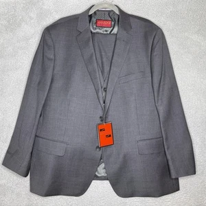 Mantoni Milan Italy 3-piece Charcoal Grey Super 140s Suit Sz 46/40 - Picture 1 of 18