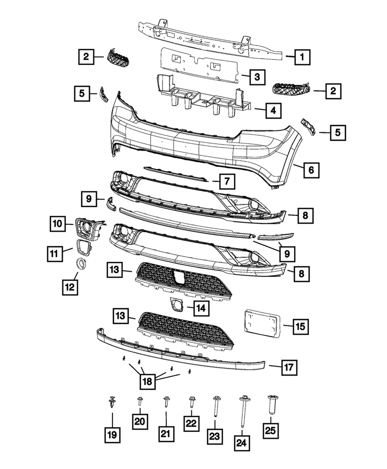 Fascia inferior delantera original Mopar 5113672AB Foto 1 de 1