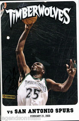 Al Jefferson Minnesota Timberwolves 6 1/2x9 signed Game Program with COA aj3 - Image 1 of 2