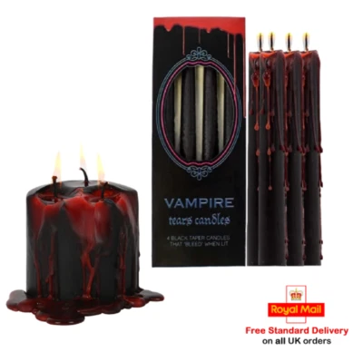 Vampire Tears Bleeding Candles - Black & Red Vampire Blood Dripping Weeping - image 1 of 4