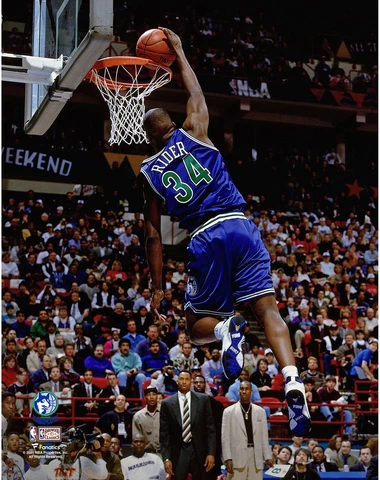 Isaiah Rider Minnesota Timberwolves Unsigned 1994 Slam Dunk Contest Cover