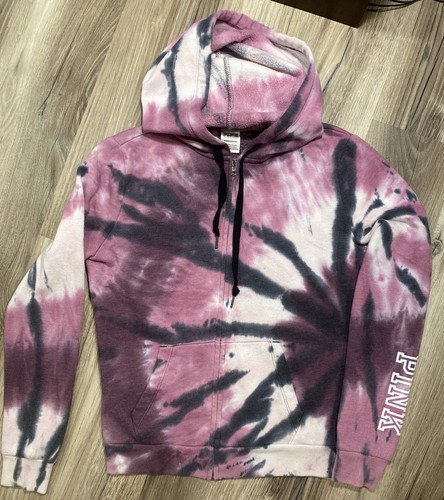 VETEMENTS Top con cappuccio rosa Victorias Secret tie tintura cerniera XS