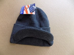 New- Artex Knitting Mills grey visor watch cap. Made in USA - Picture 1 of 3
