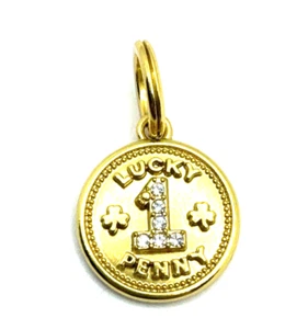 Brighton Lucky Penny Cristales Dos Caras Oro Amuleto Dije - Imagen 1 de 6