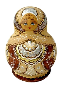 Juego de muñecas anidadoras matrioska rusas vintage pintadas a mano 10 piezas 4-1/2" - Imagen 1 de 24