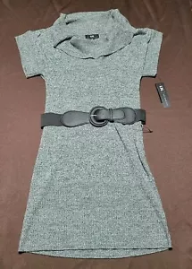 I.N. San Francisco Medium Kleid Grau mit Gürtel Neu mit Etikett - Bild 1 von 9