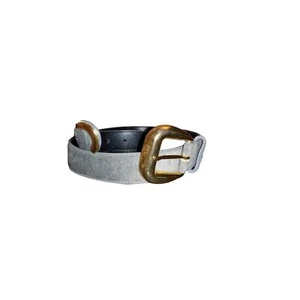 Dark Charcoal Grey Leather Suede Gold hardware Belt - Picture 1 of 7