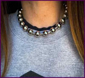 Grunge Y2K Statement Oversized 10mm Kugelkette Choker Halskette versilbert - Bild 1 von 28