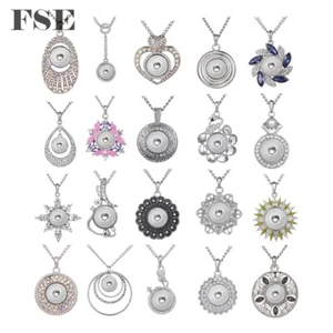 Multi Styles Snap Charms Pendant Necklace 18-20mm Snap Jewelry Fit 18mm Snaps - Imagen 1 de 38