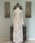 Altar'd State Medium Norrie Maxi Lace Wedding Dress Gown Ivory Nude Boho