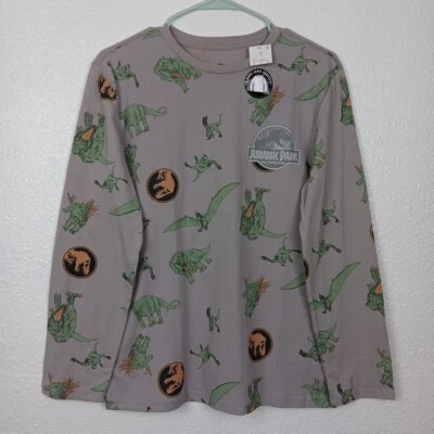 Jurassic Park Top Boys XL Gray Dinosaurs Graphics Long Sleeve T-shirt - Image 1 of 4