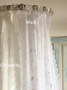Gardinen Schal NEW BIRD OFFWHITE Bestickt 130x250 cm Shabby Vintage Landhaus  - Bild 1 von 12