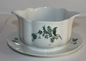 Seltmann Weiden Gloria grüne Rose Saucière 1-teilig m. Unterteller - Bild 1 von 4