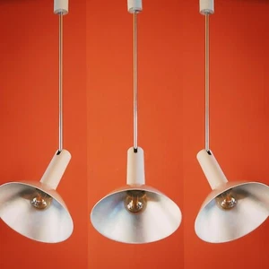 Mid century industrial metal pendant lights factory lamps Czechoslovakia - Picture 1 of 7
