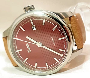 Herrenuhr Endatto Automatik ETA 2824-2 Swiss Made rotes Zifferblatt - Picture 1 of 9