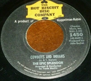 EPIC SPLENDOR 7" 45 RPM A LITTLE RAIN / COWBOYS & INDIANS ROCK PSYCH HOT BISCUIT - Picture 1 of 2