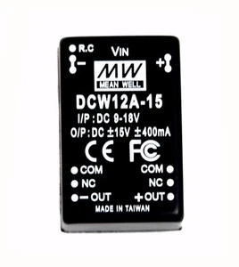 Convertidor de CC a CC DCW12A-15 1 pieza Vin = 12 V Vout = ± 15 V Iout = ± 400 mA Po 12 W Mean Well - Imagen 1 de 4