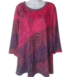 Soft Surroundings Women M Boho Long Sleeve Tunic Top Whimsical Fairy Lagenlook - Picture 1 of 7