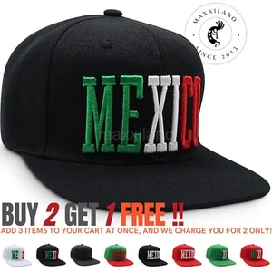 Men Snapback Hat Hecho En Mexico Flat Bill Trucker Hats Adjustable Baseball Cap - Picture 1 of 27
