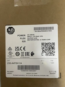 A-B 25B-A4P8N104  Power 525 AC Drive 0.75kW/1.0HP  2023 sealed box-# - Picture 1 of 2