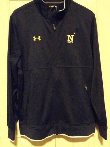 Brand new! YOUTH UNDER ARMOUR COLDGEAR ON-FIELD FULL ZIP JACKET NAVY MIDSHIPMEN Cover