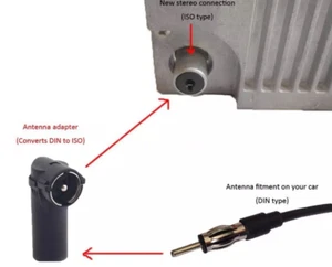 Antennen Adapter Autoradio Alt-Neu Stecker ISO auf DIN Winkeladapter - Bild 1 von 24