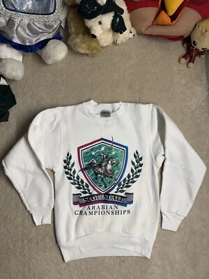 Sudadera De Colección Años 90 Scottsdale Arizona Campeonato de Caballos Árabes Talla S Blanca Foto 1 de 4