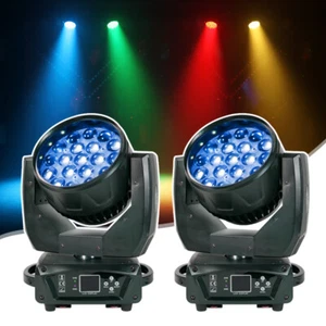 2Pack LED 19x15W Wash Zoom Moving Head Light RGBW DJ Party Stage Light DMX512 - Picture 1 of 15