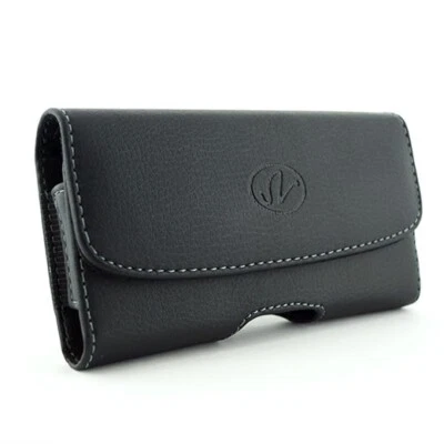 Horizontal Leather Case Belt Clip Belt Loop Holster Pouch For BLU Studio J8M LTE - Image 1 of 2