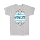 Gift T-Shirt : Best GODMOTHER Ever Christmas Cute Birthday Stripes Blue