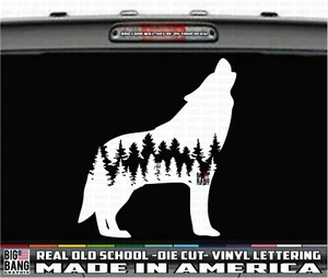Calcomanía de vinilo troquelada Wolf vida silvestre coche camión ATV carro de golf camión ventana - Imagen 1 de 4