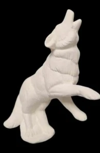 Leaping Wolf Ready to Paint, Unpainted Ceramic Bisque - Picture 1 of 1