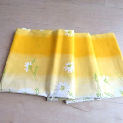 Nueva Sábana Plana Completa Vintage Años 70 Vera Neumann Burlington Margarita Ombre Amarillo Foto 1 de 4