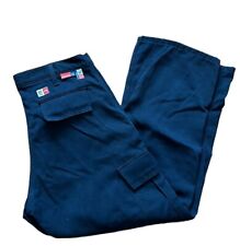 BIG BILL Flame Resistant Pants FR Black Size 34 Cargo Utility Pants -hemmed